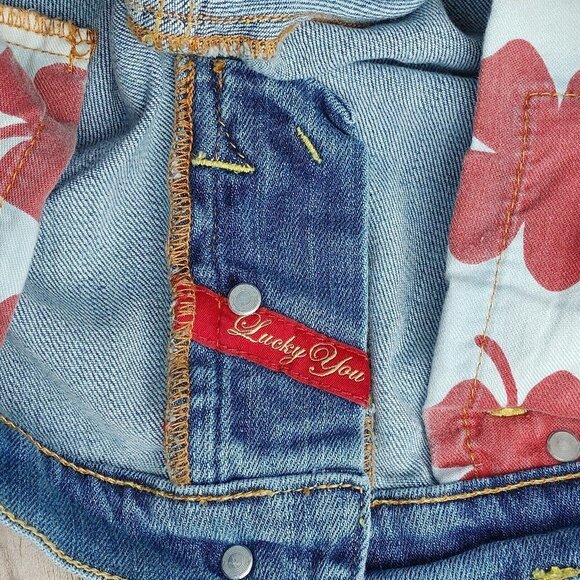 ATTRACTIVE Lucky Brand by Gene Montesano Wide Leg Women's Size 31 Embroi… - Picture 6 of 12